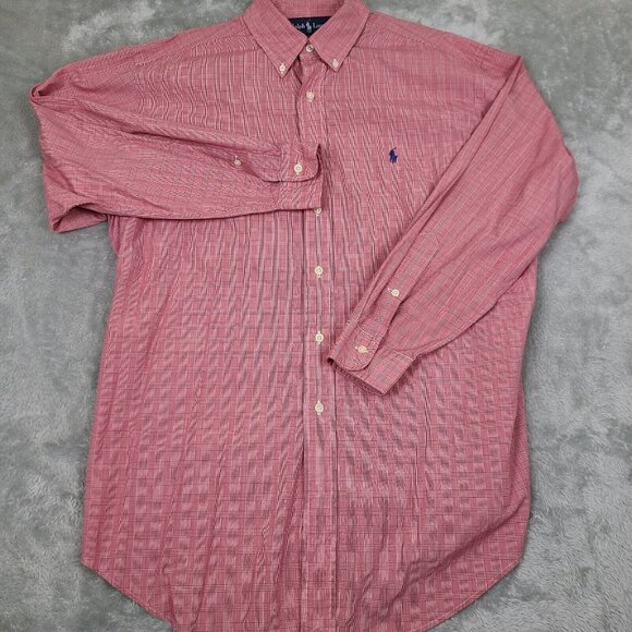 Polo Ralph Lauren Nantucket Red Plaid Men's 16 1/2 32/33 Classic Fit Long‎ Shirt - Picture 1 of 7